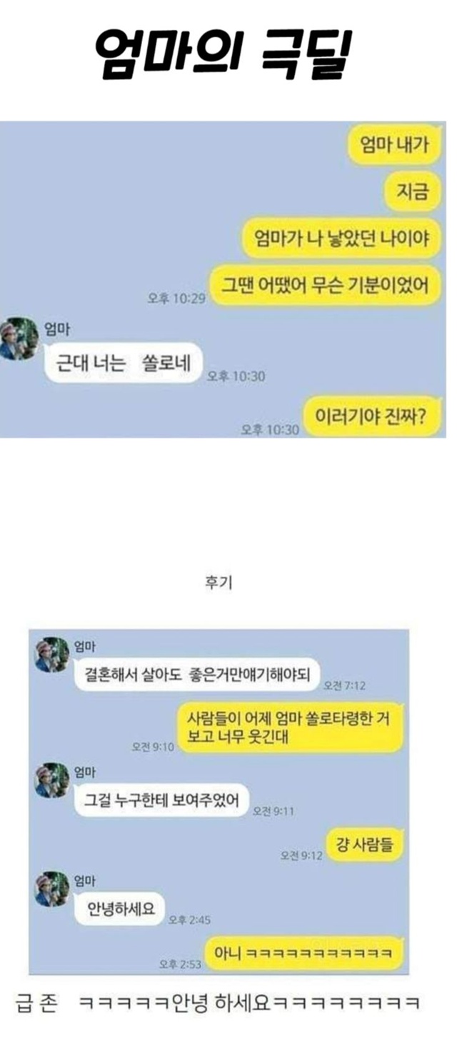 어머니 귀여우시네~