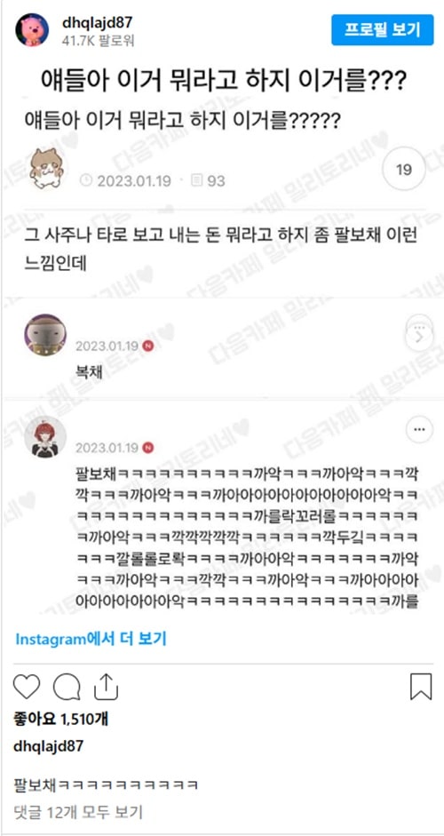 팔보채란다 ㅋㅋ